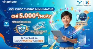Đăng ký gói cước MATH5 Vinaphone có ngay 300MB chỉ với 5.000đ